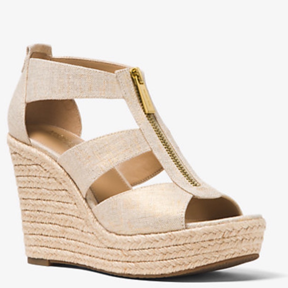 Michael Kors Beige Wedge Sandals